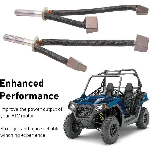 ATV Motor Carbon Brush Kit for 2000-5000lb Winches, Replacement Carbon Brushes Set, Improves Power Output and Winching Speed, Durable Winch