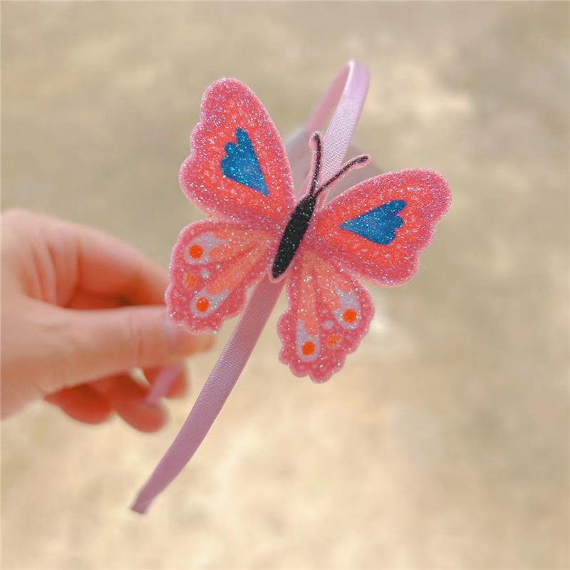 6pcs  Glitter Butterfly Headbands for Girls Teens Toddlers Kids Child Hairbands Party Hair Accessories