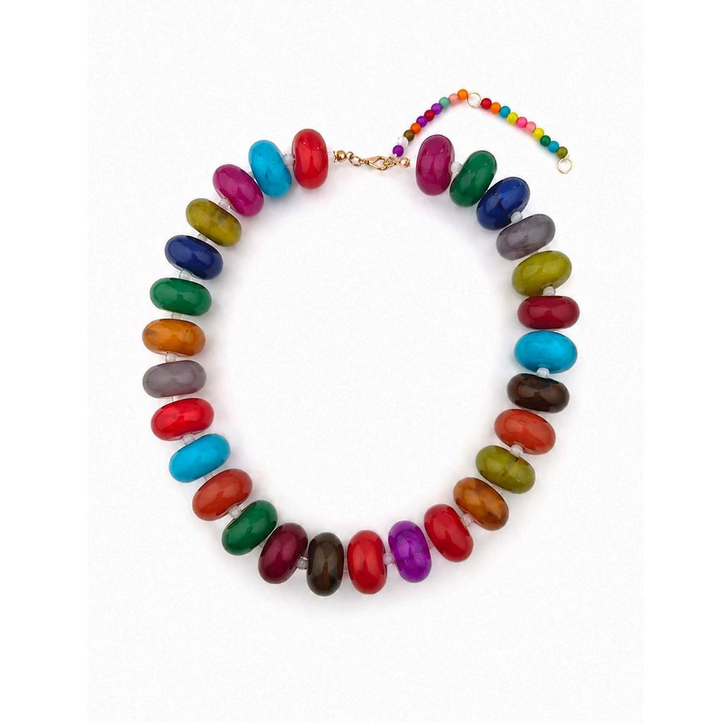 Collana Casual alla Moda con Perline in Resina Dopamina Charms Gioielli Chunky Adatta per Donne Uso Quotidiano Vacanze