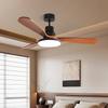 Mid-Century Retro Silent Ceiling Fan Light with Solid Wood Style and Full Spectrum Eye Protection for Bedroom, Living Room, or Dining Room.