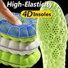 1 Pair of 4D Sports Insoles, High Elastic Soles, Soft and Breathable Shock-absorbing Cushioning Running Insoles