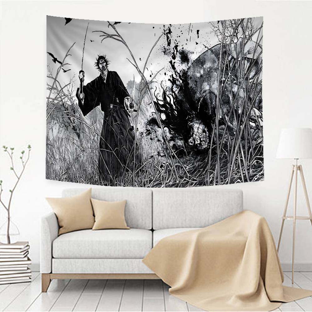 

Anime Vagabond Tapestry Art Printing Japanese Wall Tapestry Anime Wall Hanging Home Decor 74x94cm(29x37in)