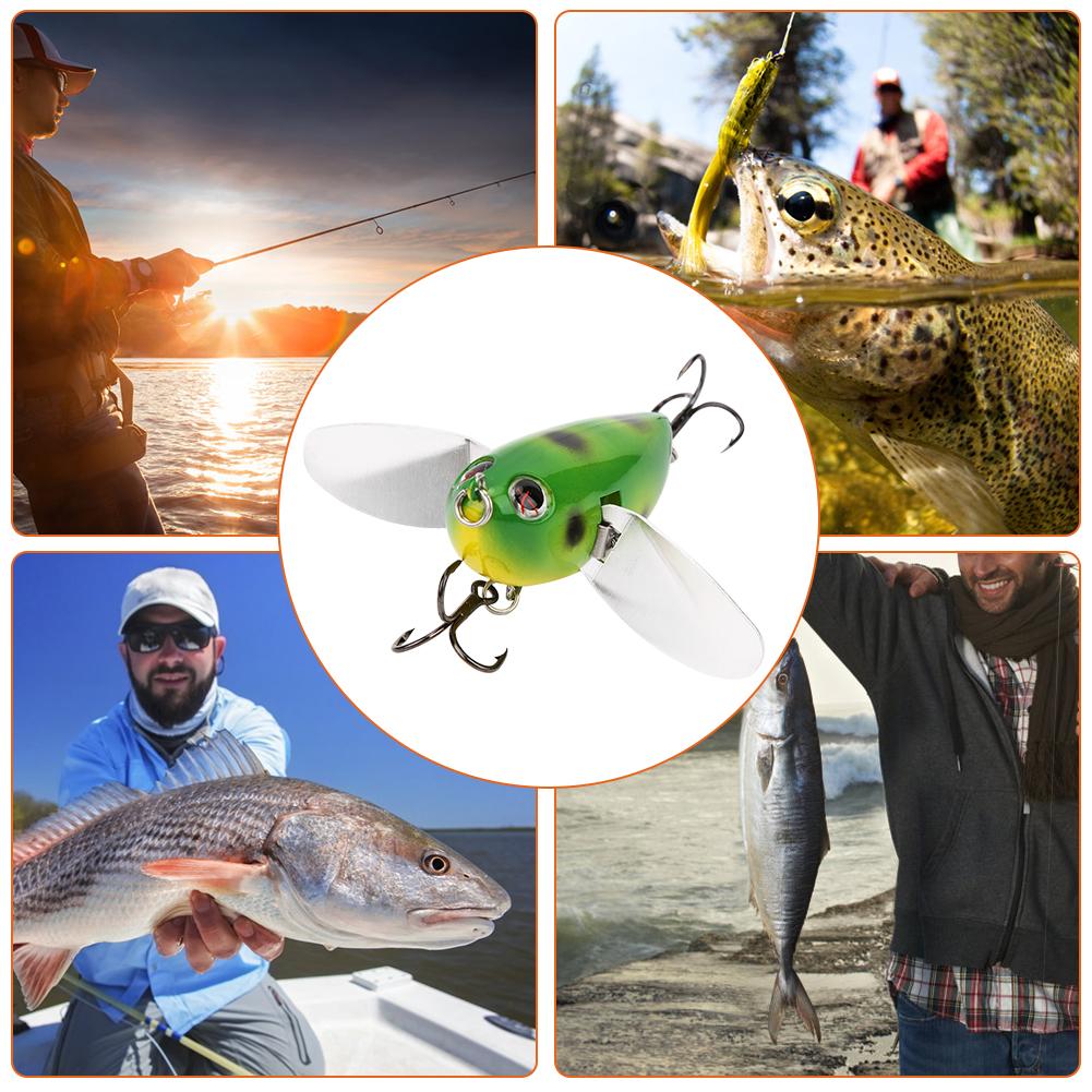 6cm 12.7g ABS Plastic Artificial Fishing Lure Gold Wing Bait Sea Hard Lures Fishing Tackle Accessory2#