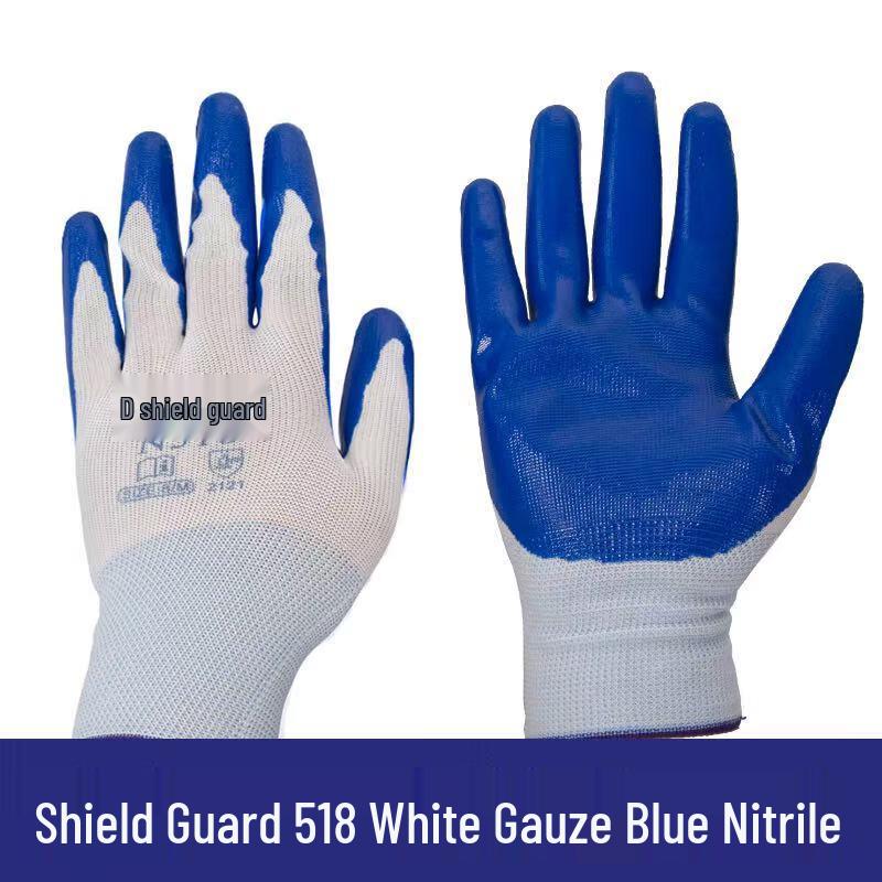 Dunnish 518 Blue Nitrile Dipped Work Gloves
