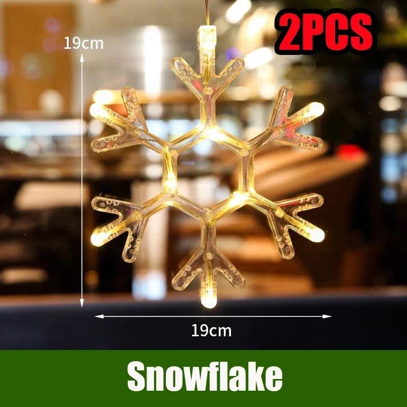 LED Christmas Lights String Decorative Lights Santa Claus Display Window Suction Cup Lights Christmas Tree Colored Lights