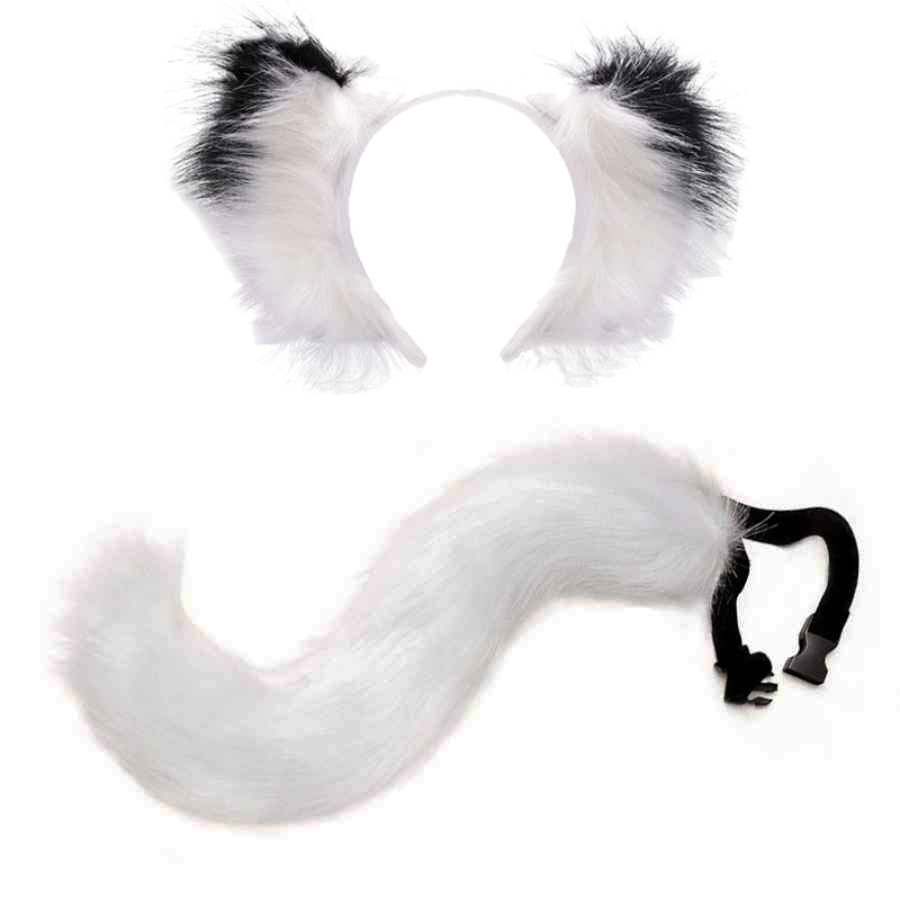 Sexy Fox Mask Tail Set Holiday Party Role Play Furry Animal Mask Tail Halloween Masquerade Party Props Stage Performance Set