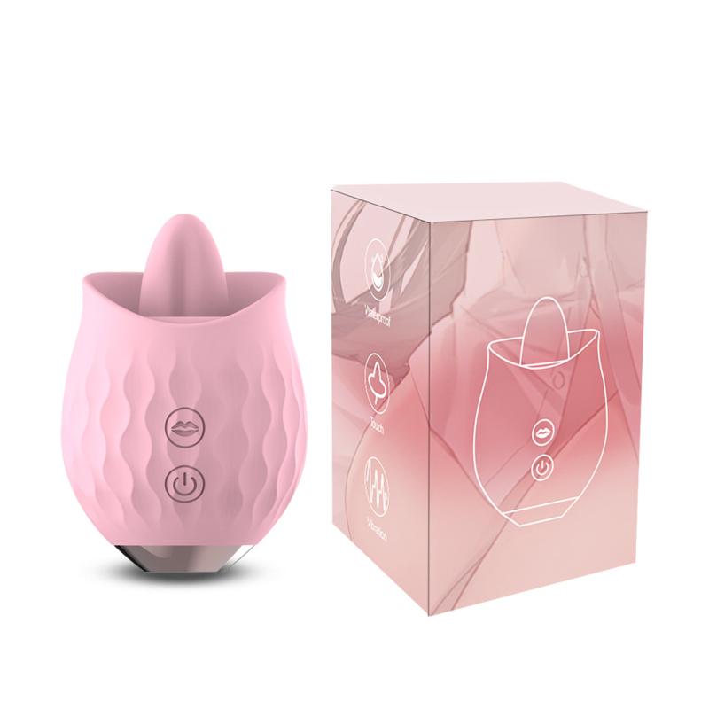 Female Silicone Tongue Lick Vibator Toy Masturbator 10 Modes Waterproof Low Noise Clitoris