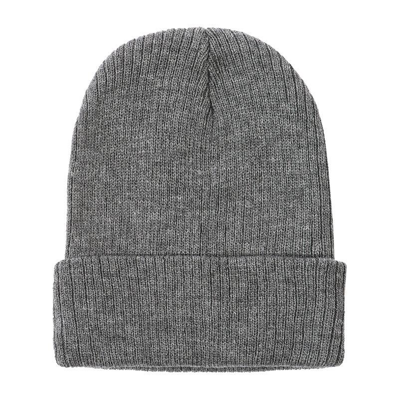 Solid color knitted hat Warm wool hat High elastic lengthened outdoor brimless cold autumn and winter hat Adult cold hat