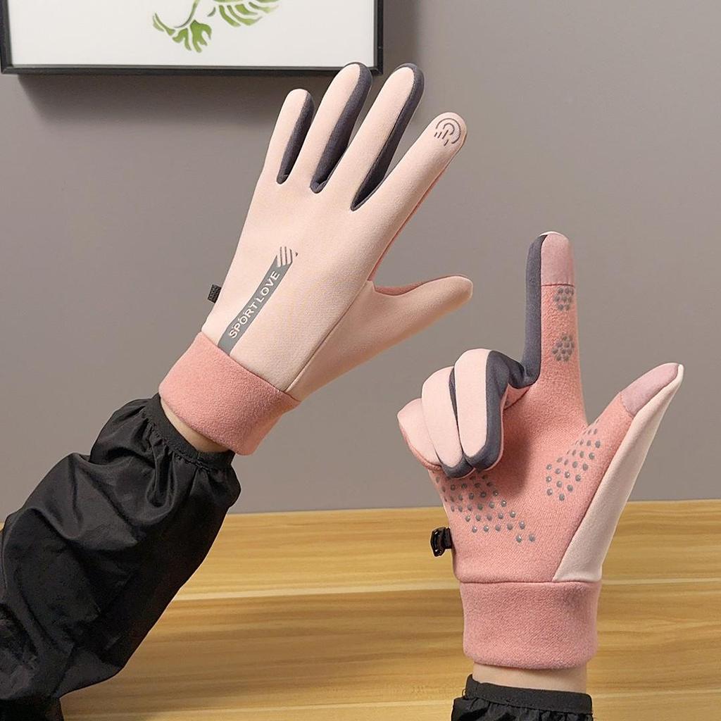 Rękawice zimowe rowerowe wiatroszczelne z podszewką polarową dla mężczyzn i kobiet – Ciepłe, Wodoodporne, Obsługujące ekrany dotykowe, Antypoślizgowe