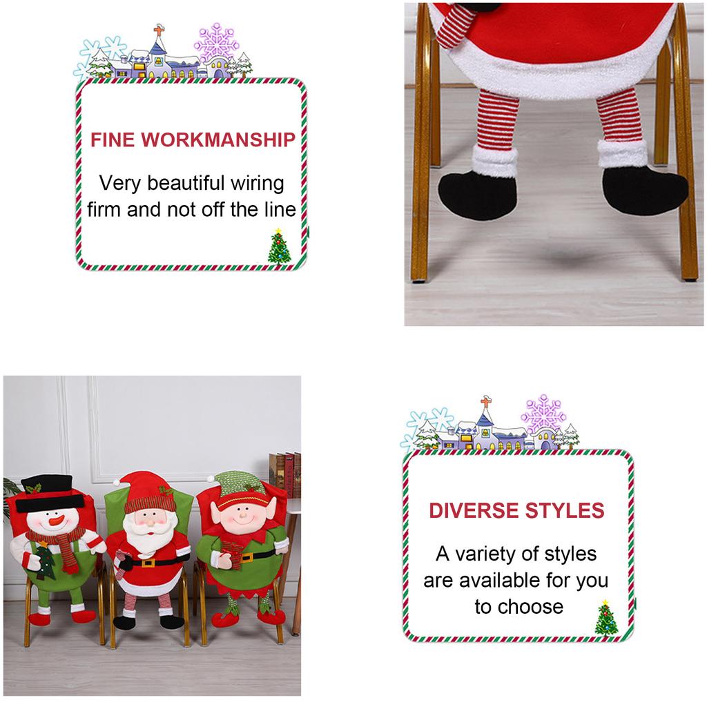 Weihnachtsdekoration Stuhl Festivalbezug Stuhlbezug Ornament Dinnerdeko