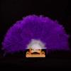 Vintage Feather Folding Fan Dance Stage Performance Hand Held Fan Portable Decoration Fan Wedding Costume Party Accessories