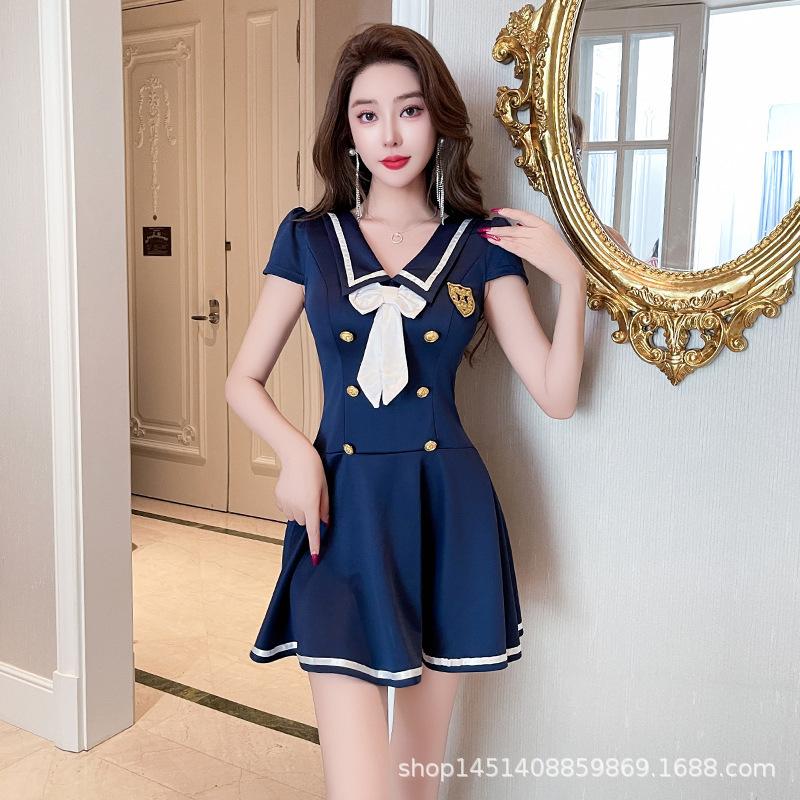 Sexy Dress 2026 New Style, Waist-cinching Slimming Belly-covering Short A-line Skirt, Nightclub Technician Workwear