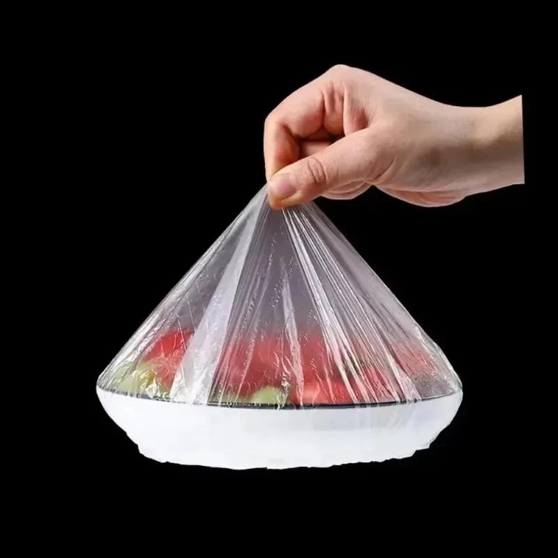 500/10PCS Disposable Food Keeping Film Kitchen Food Storage Covers Bags for Bowls Elastic Plate Plastic Lid Covers Vacuum Bags