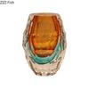 Diamond-cut Facets Glass Vase Brilliant Colors Flowers Pots Desk Decoration Flower Arrangement Floral Vases Room Aesthetic Decor