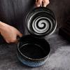 Ceramic Baking Bowl with Handle, Japanese Style Heat Resistant Deep Bowl Microwave Oven Safe Kitchen Food Bowl for Soup Salad Pasta Dessert Dinnerware