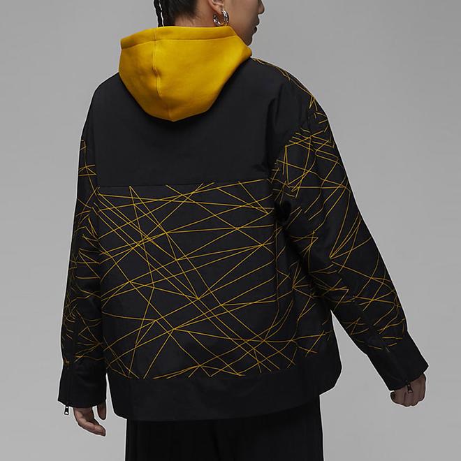 Air Jordan X Paris Saint-Germain Anthem Jacket Black/Tour Yellow Women Outerwear DV2987-010