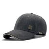 Men's Thick Woolen Winter Baseball Cap with Visor, Plus Velvet Lining, Closed Back, Large Size.