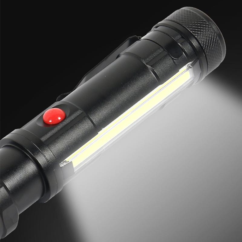 Powerful LED Flashlight with Magnet Portable Auto Repair Light 18650 Rechargeable Flashlights Waterproof Torch with Side Light