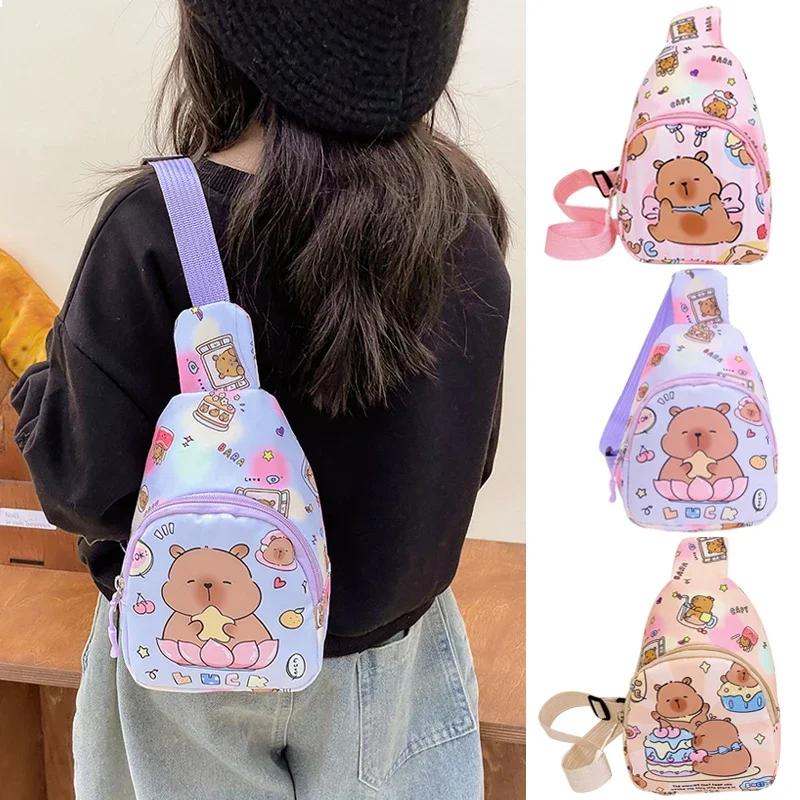 Capybara Backpack Cute Doll Stuffed Bags Multifunctional Storage Bag Capybara Chest Bag Home Decoration Shoulder Messenger Bags
