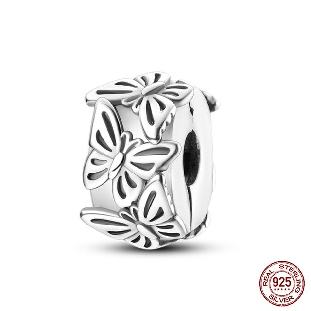 Prawdziwe 925 Sterling Silver kolorowy motyl sowa wróżka wisiorki koraliki Fit Fasion 925 oryginalne bransoletki naszyjniki Fine DIY biżuteria