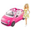 Cabriolet - Barbie - Fiat 500 - Rosa und Weiß - Funktionierende Türen - 4 Sitze