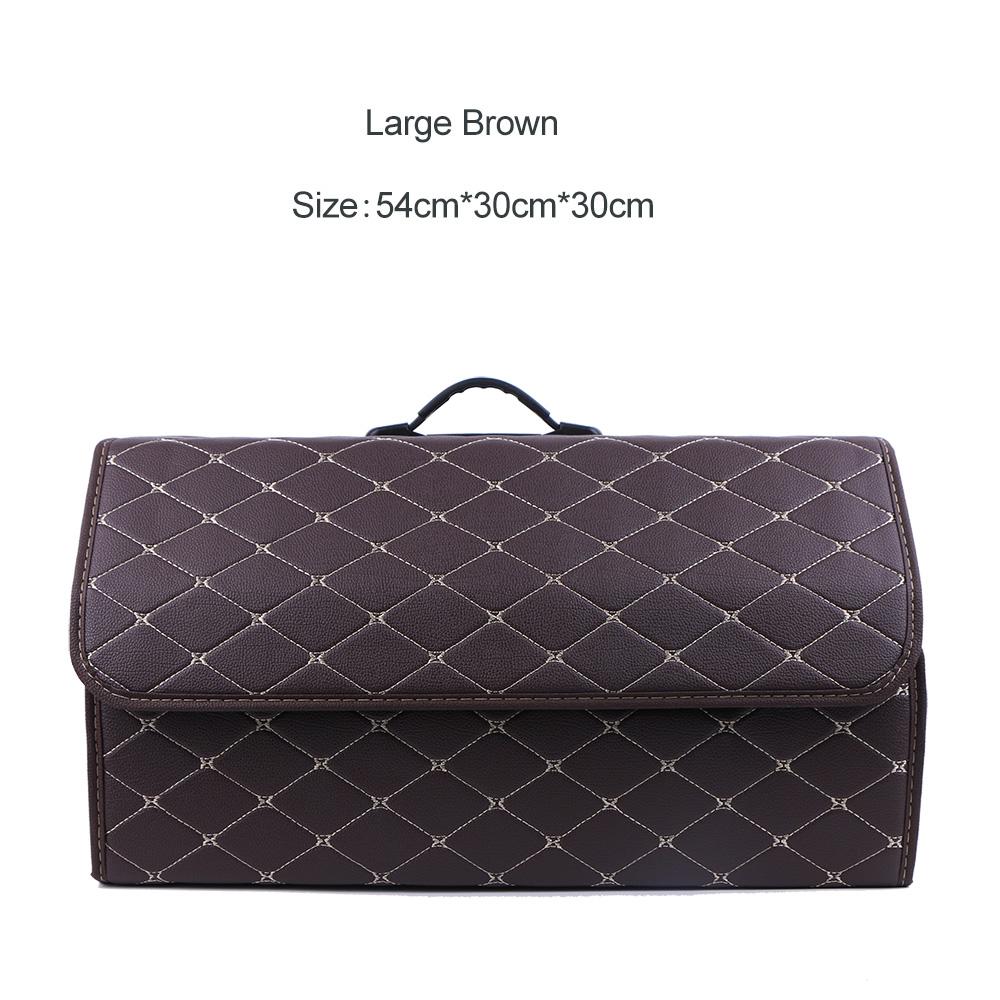 Collapsible Car Organizer Box For Trunk Portable Pu Leather Storage Box Multipurpose Auto Accessories Organizer Bag In The