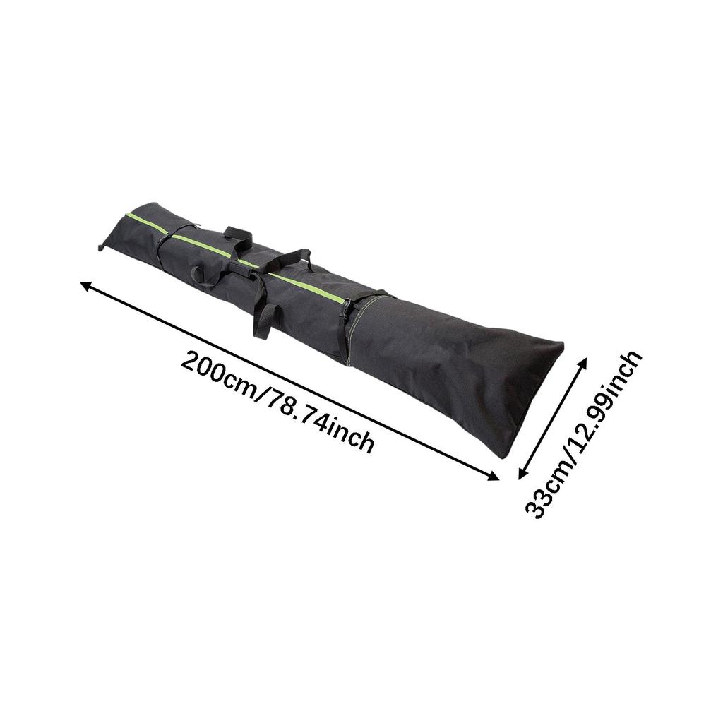 Large Capacity Ski Bag 200cm Waterproof Snowboard Pouch Durable Travel Storage for Skis Poles and Winter Gear
