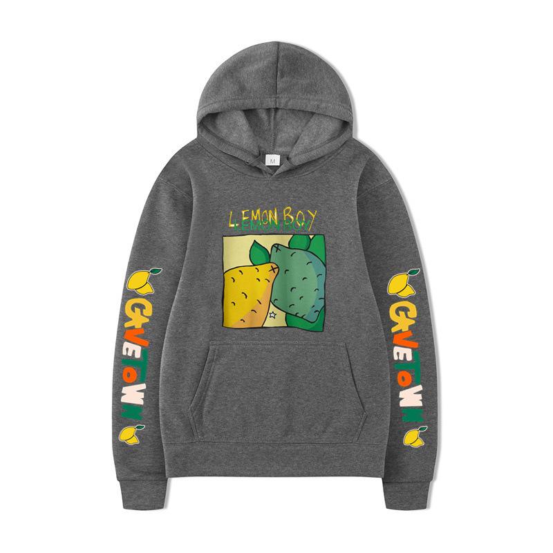 Autumn Winter Fashion Casual Hoodie Lemon Boys' Letter Printed Men's Women's Loose Soft Comfortable Sports Hoodie