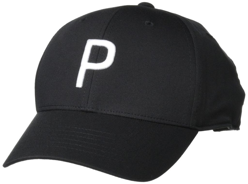 PUMA GOLF Structured P Cap Worn by PUMA Golf Professionals One Size Women's (024425) - - Black/White Glow,