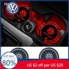 2026 Het För VOLKSWAGEN VW 2st/set Bil Ljusande Underlägg Vattenkopp Matthållare Bilstyling För VW GTI Jetta Golf Beetle CC EOS