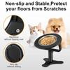 Raised Cat Bowls,Elevated for Indoor Cats with Height-Adjustable Stand Non-Slip Stainless Steel Bowl 15° Tilted Kitten