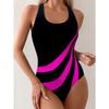 Traje de baño de una pieza con estampado sexy y hermoso para mujer, corte ajustado y adelgazante, diseño de espalda baja en U profunda, traje de baño de moda llamativo para vacaciones en la playa y la piscina