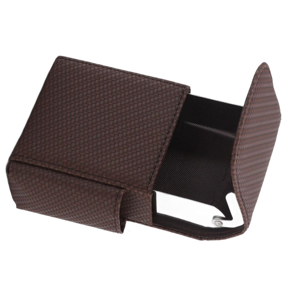 PU Leather Cigarette Box Woven Pattern Cigarette and Lighter Holder Multifunctional 20 Pieces Cigarette Case