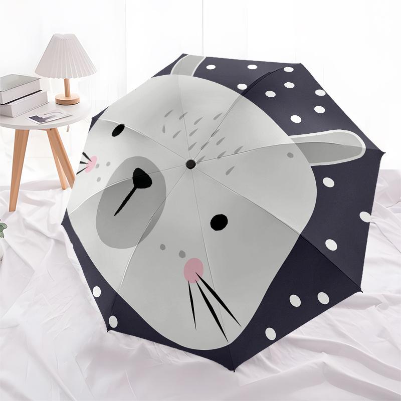 Cute Animal, Cartoon Bear-themed, Eight-ribbed, Self-folding Umbrella Is Suitable for Everyday Outdoor Use and Is An Ideal Gift for Friends