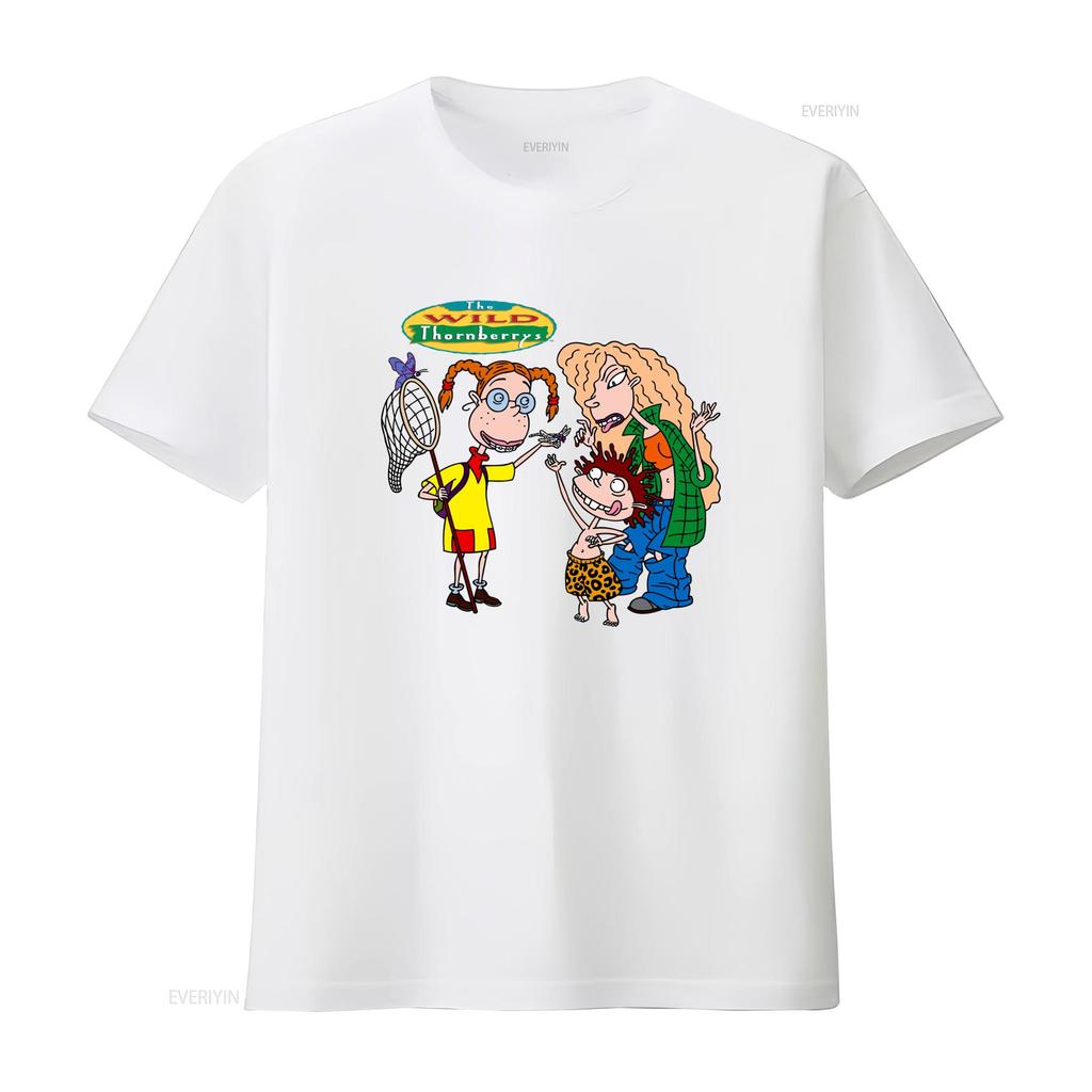 Wild Thornberrys Bugcatcher Eliza Donny And Debbie Cartoon Print T Shirt S 2Xl Light Blue vintage Washed Comfortable fashion