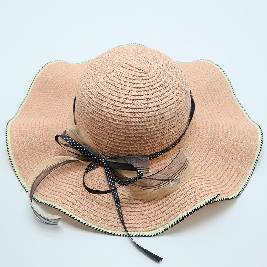 Pălărie de Paie de Vară pentru Femei cu Boruri Largi pentru Protecție Solară și Umbră Pălărie de Plajă Bor Mare Vacanță Călătorie Pălărie de Soare