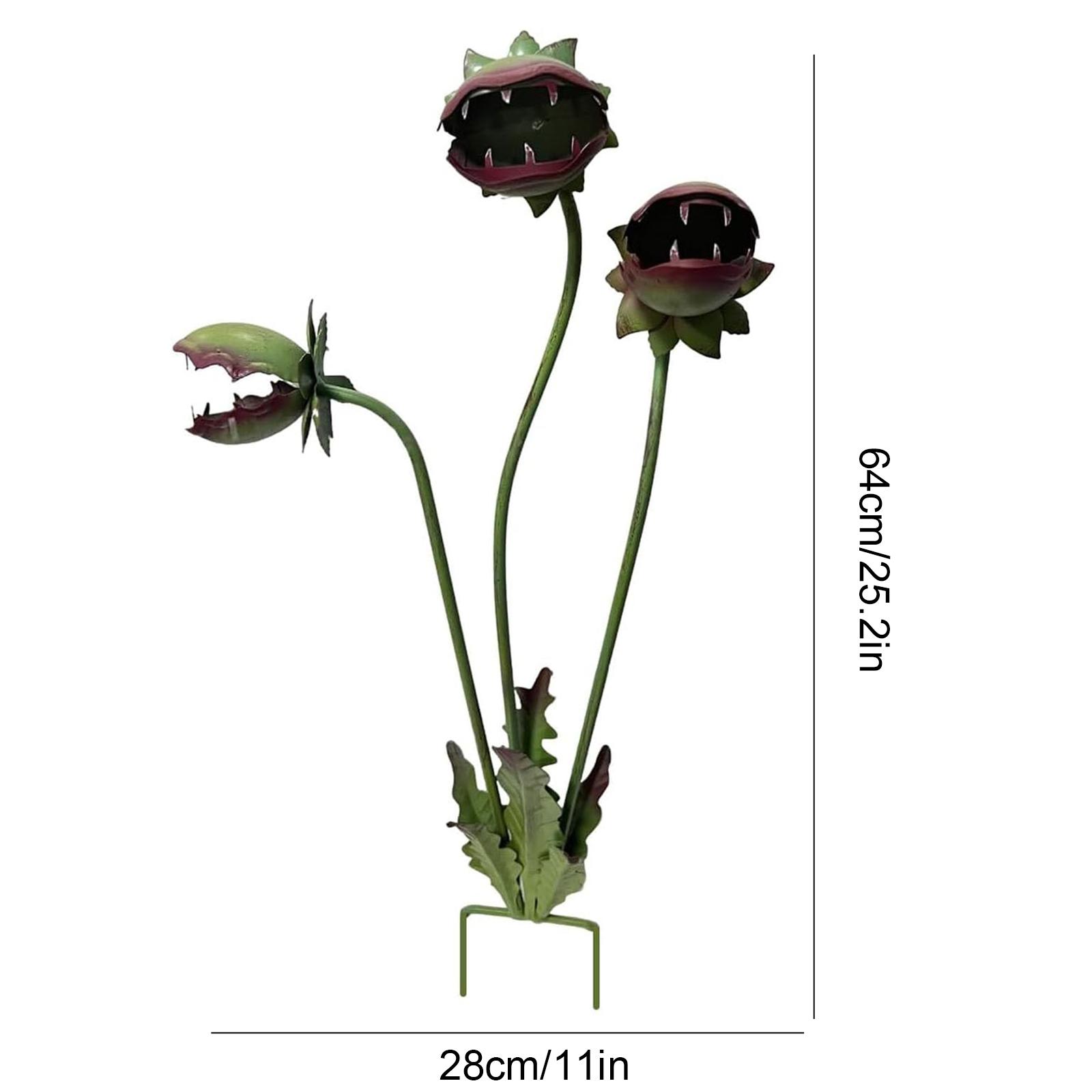 

64cm Carnivorous Plant Garden Stakes Halloween Yard Decor Metal Art Gift for Garden Enthusiasts Creative Outdoor Sculptures