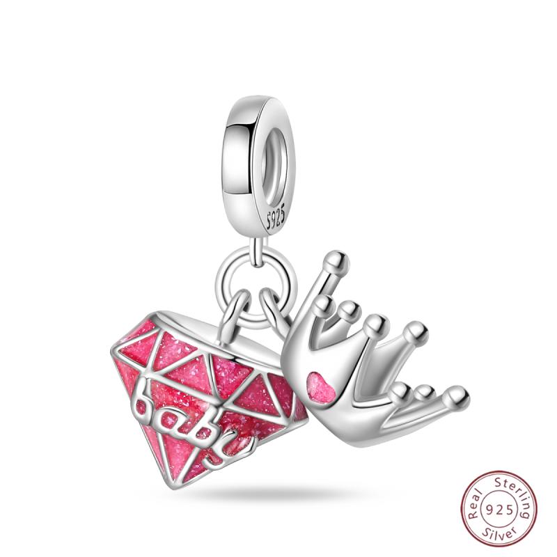 New Copper Charm Bead Mother'S Day Love Heart Family Charm Bead Pendant Fits Bracelet Womens Jewelry Gift