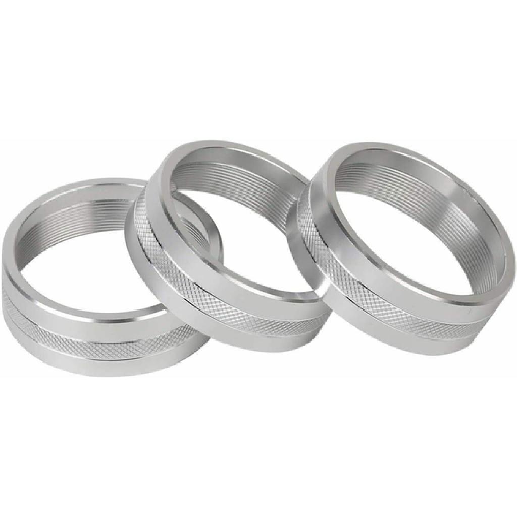 3 Stück Klimaanlagen-Schalterknopf-Zierring Silber für Dodge Challenger 09-14