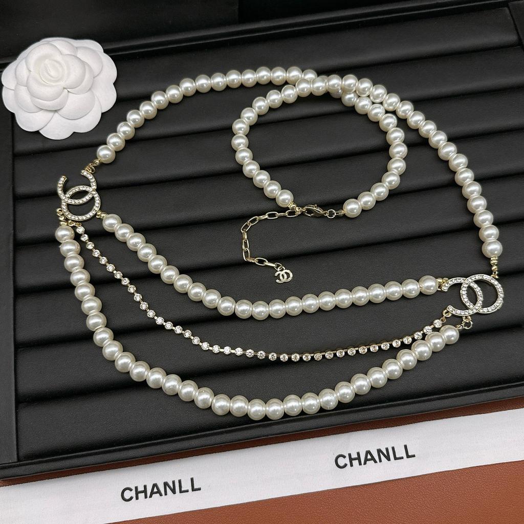 Elegant Multi-layer Pearl Rhinestone Waist Chain for Women