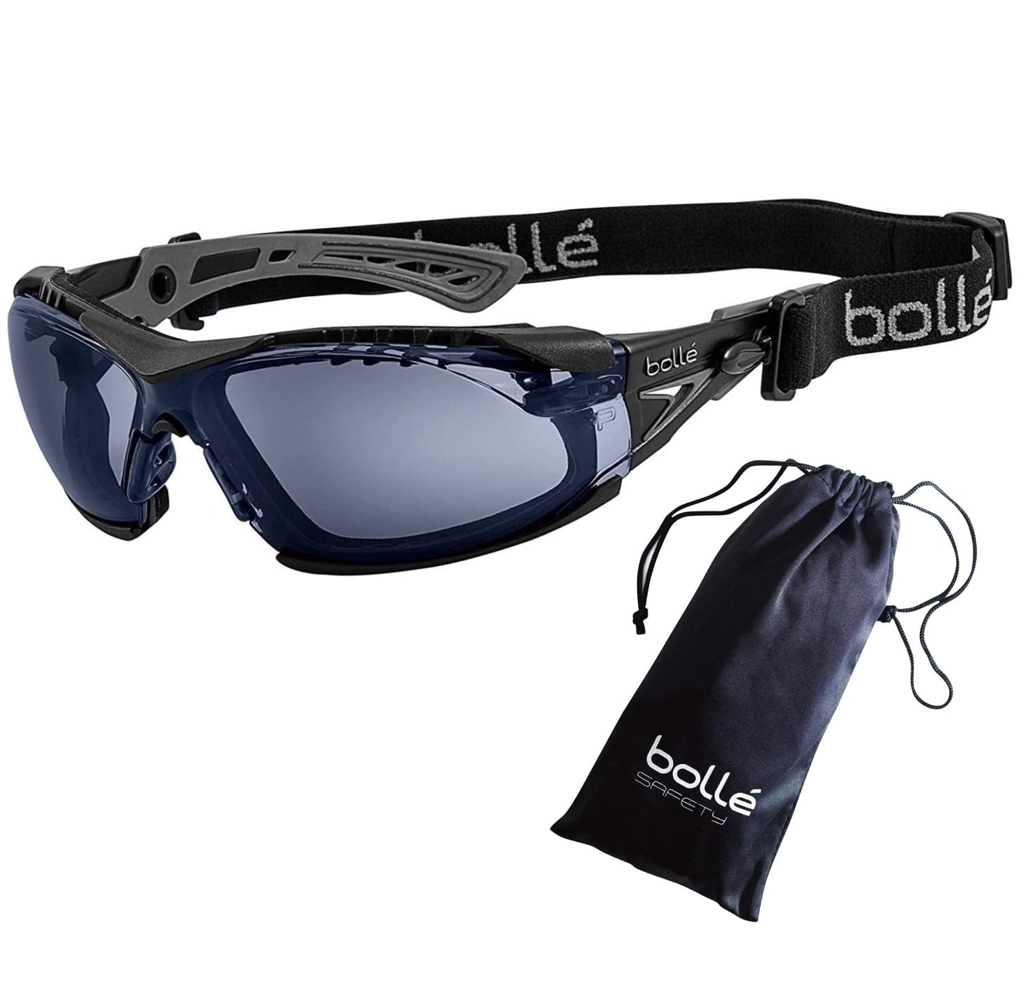 

Bolle SAFETY Rush Plus Set Gasket Original 4-Piece (Goggles, Kit, Pouch, Cloth) (Pouch Black/Wolf Gray, Smoke)
