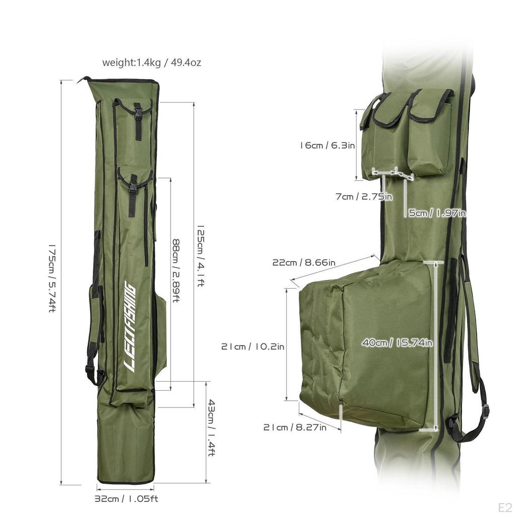 Fishing Bag with Rod Holder Case Holds 6 s Tackle Travel Organizer