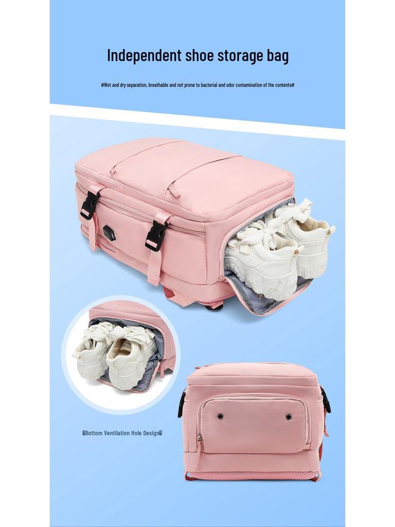 Unisex Travel Backpack: Large Capacity, Wet/Dry Separation, Laptop Compartment