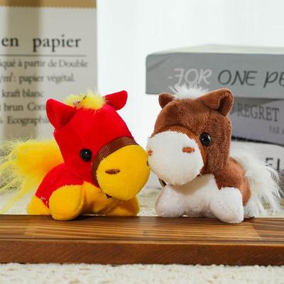 1Pcs Stuffed Pretty Pony Doll Pendant  Year Mascot Colorful Little Horse Keychain Plush Toys Gorgeous Festive Decor