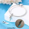 Charm Bead Charms Authentic copper Plated Luminous Feather Zircon Pendant Bead Charms Compatible With Bracelets Diy Gift Women Delicate Jewellery