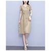Summer French Elegant Temperament Fashion Casual Dress Age Reducing High Waist Slimming Mid Length Dress for Ladies