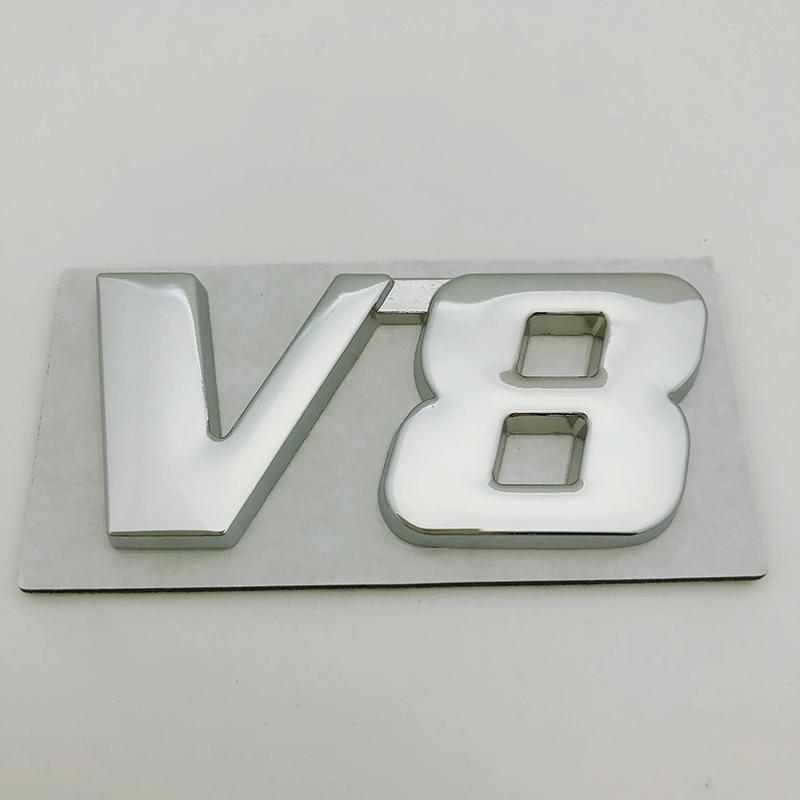 3D Metal V6 V8 Logo Letter Car Wing Fender Rear Trunk Emblem Badge Decal Body Stickers Styling For Toyota Highlander Accessories