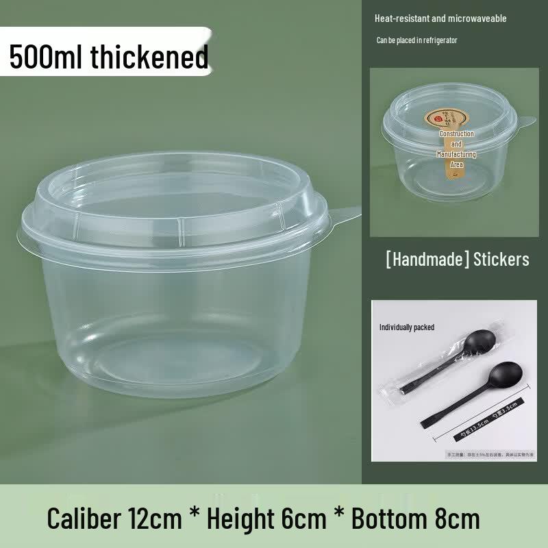 Disposable Round Plastic Takeout Meal Boxes with Lids