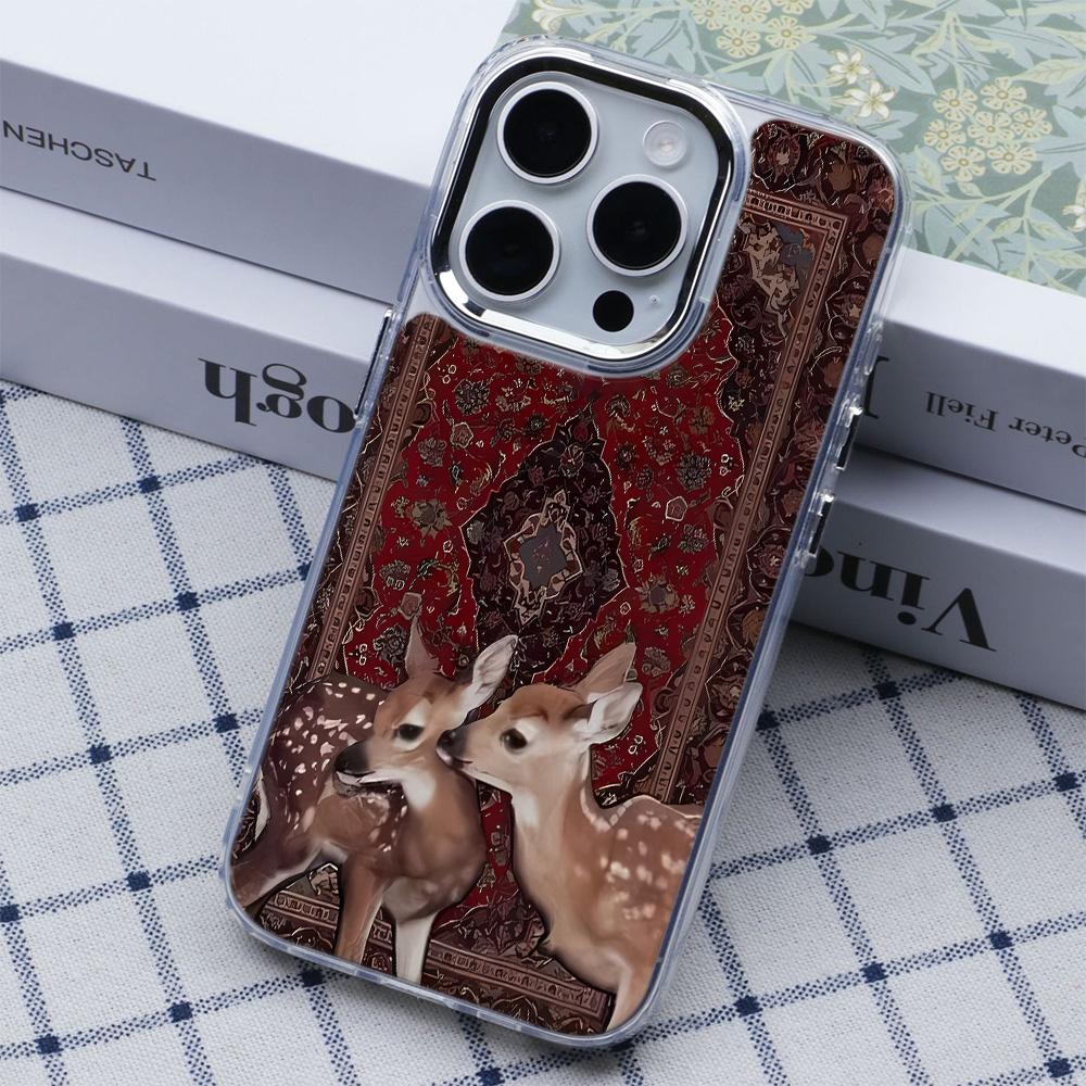 Two Deer Phone Case For Iphone 17 17E 16E 15 Pro Max 12 14 11 16 13 Transparent Ultra-Thin Protective Shell Coque