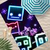 G-Geometry Dash Robtop Games Handtuch Polyester Strandtuch Schnelltrocknend Sandfrei Badetuch Für Sommer Pool Reise Urlaub